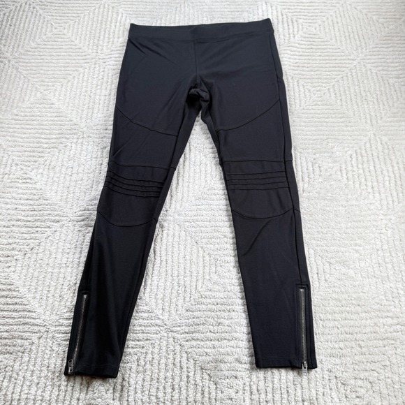 Express Pants - Express Moto Leggings Womens S Black Ribbed Knee Skinny Pants Biker Goth Punk